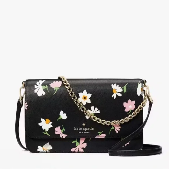 Kate Spade Black Floral Crossbody Bag - Picture 4 of 7